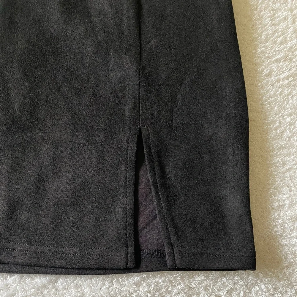 NWT Fashion Nova Black Faux Suede Mini Skirt Size Medium